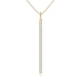 thumbnail image 1 of ANGARA Natural Prong-Set Diamond Vertical Bar Pendant in 14K Yellow Gold for Women (Size-1mm| Color-H| Clarity-SI2) | April Birthstone, Anniversary, Jewelry Gift for Women | Natural Diamond Necklace, 1 of 8