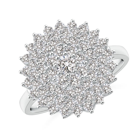 ANGARA Natural Diamond Cluster Sunburst Cocktail Ring in 14K White Gold for Women (Size-2.9mm| Color-I-J| Clarity-I1-I2) | April Birthstone, Anniversary, Jewelry Gift for Women | Natural Diamond Ring