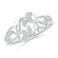 thumbnail image 1 of ANGARA Natural Nature Inspired Diamond Leaf and Vine Ring in 14K White Gold for Women (Size-1.3mm| Color-H| Clarity-SI2) | April Birthstone, Anniversary, Jewelry Gift for Women | Natural Diamond Ring, 1 of 8