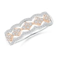 thumbnail image 1 of ANGARA Natural 0.1 Ct. Diamond Fashion Ring in 14K White & Rose Gold for Women (Ring Size: 11), 1 of 10