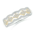 thumbnail image 1 of ANGARA Natural Diamond Anniversary Band in 2-Tone Gold in 14K White & Yellow Gold for Women (Size-1.3mm| Color-H| Clarity-SI2) | Anniversary, Jewelry Gift for Women | Natural Diamond Ring, 1 of 10