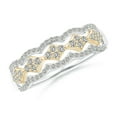 thumbnail image 1 of ANGARA Natural Diamond Anniversary Band in 2-Tone Gold in 14K White & Yellow Gold for Women (Size-1.3mm| Color-K| Clarity-I3) | Anniversary, Jewelry Gift for Women | Natural Diamond Ring, 1 of 10