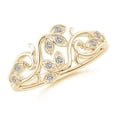 thumbnail image 1 of ANGARA Natural Nature Inspired Diamond Leaf and Vine Ring in 14K Yellow Gold for Women (Size-1.3mm| Color-K| Clarity-I3) | April Birthstone, Anniversary, Jewelry Gift for Women | Natural Diamond Ring, 1 of 9