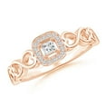 thumbnail image 1 of ANGARA Natural Diamond Cushion Promise Ring with Infinity Heart-Motifs in 14K Rose Gold for Women (Size-2.5mm| Color-H| Clarity-SI2) | Anniversary, Jewelry Gift for Women | Natural Diamond Ring, 1 of 7