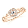 thumbnail image 1 of ANGARA Natural Diamond Cushion Promise Ring with Infinity Heart-Motifs in 14K Rose Gold for Women (Size-2.5mm| Color-I-J| Clarity-I1-I2) | Anniversary, Jewelry Gift for Women | Natural Diamond Ring, 1 of 7