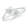 thumbnail image 1 of ANGARA Natural Two Stone Diamond Twin Heart Knot Ring in 14K White Gold for Women (Size-2.3mm| Color-G| Clarity-VS2) | April Birthstone, Anniversary, Jewelry Gift for Women | Natural Diamond Ring, 1 of 7