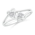 thumbnail image 1 of ANGARA Natural Two Stone Diamond Twin Heart Knot Ring in 14K White Gold for Women (Size-2.3mm| Color-H| Clarity-SI2) | April Birthstone, Anniversary, Jewelry Gift for Women | Natural Diamond Ring, 1 of 7