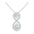 thumbnail image 1 of ANGARA Natural Double Diamond Infinity Pendant in 14K White Gold for Women (Size-2.9mm| Color-G| Clarity-VS2) | April Birthstone, Anniversary, Jewelry Gift for Women | Natural Diamond Necklace, 1 of 7