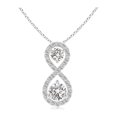 thumbnail image 1 of ANGARA Natural Double Diamond Infinity Pendant in 14K White Gold for Women (Size-2.9mm| Color-I-J| Clarity-I1-I2) | April Birthstone, Anniversary, Jewelry Gift for Women | Natural Diamond Necklace, 1 of 7