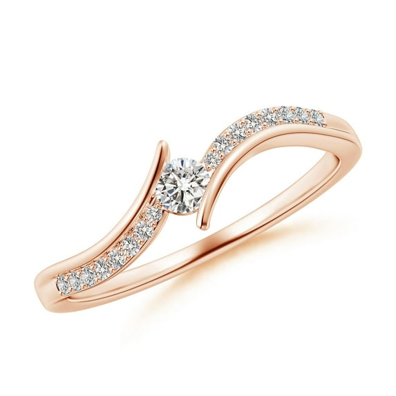 ANGARA Natural 0.11 Ct. Diamond Fashion Ring in 14K Rose Gold for Women (Ring Size: 11.5)