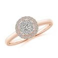 thumbnail image 1 of ANGARA Natural 0.11 Ct. Diamond Halo Ring in 14K Rose Gold for Women (Ring Size: 11.5), 1 of 9