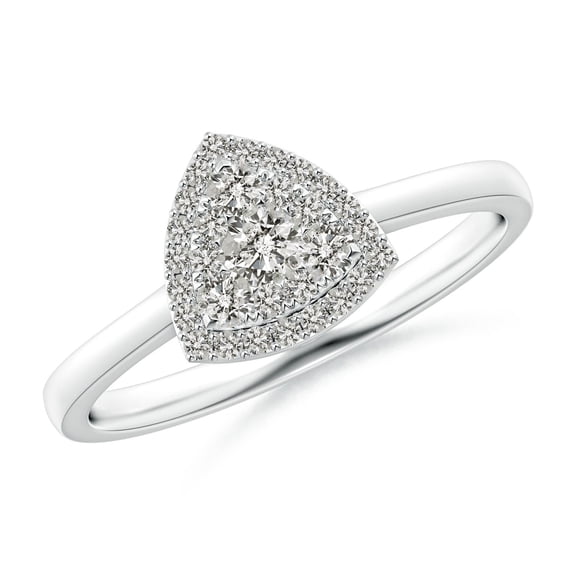 ANGARA Natural 0.11 Ct. Diamond Halo Ring in 14K White Gold for Women (Ring Size: 3)