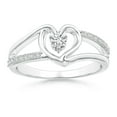 thumbnail image 1 of ANGARA Natural Split Shank Diamond Heart Engagement Ring in 14K White Gold for Women (Size-3mm| Color-H| Clarity-SI2) | April Birthstone, Anniversary, Jewelry Gift for Women | Natural Diamond Ring, 1 of 8