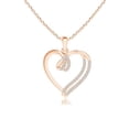 thumbnail image 1 of ANGARA Natural Diamond Double Layered Heart Dangle Pendant in 14K Rose Gold for Women (Size-0.9mm| Color-H| Clarity-SI2) | Anniversary, Jewelry Gift for Women | Natural Diamond Necklace, 1 of 8