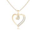 thumbnail image 1 of ANGARA Natural Diamond Double Layered Heart Dangle Pendant in 14K Yellow Gold for Women (Size-0.9mm| Color-H| Clarity-SI2) | Anniversary, Jewelry Gift for Women | Natural Diamond Necklace, 1 of 8