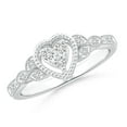 thumbnail image 1 of ANGARA Natural Diamond Composite Heart Promise Ring in 14K White Gold for Women (Size-2mm| Color-H| Clarity-SI2) | April Birthstone, Anniversary, Jewelry Gift for Women | Natural Diamond Ring, 1 of 8