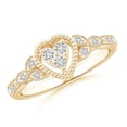 thumbnail image 1 of ANGARA Natural Diamond Composite Heart Promise Ring in 14K Yellow Gold for Women (Size-2mm| Color-H| Clarity-SI2) | April Birthstone, Anniversary, Jewelry Gift for Women | Natural Diamond Ring, 1 of 8