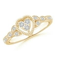 thumbnail image 1 of ANGARA Natural Diamond Composite Heart Promise Ring in 14K Yellow Gold for Women (Size-2mm| Color-H| Clarity-SI2) | April Birthstone, Anniversary, Jewelry Gift for Women | Natural Diamond Ring, 1 of 8