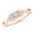 thumbnail image 1 of ANGARA Natural Illusion Set Diamond Crossover Promise Ring in 14K Rose Gold for Women (Size-3mm| Color-G| Clarity-VS2) | April Birthstone, Anniversary, Jewelry Gift for Women | Natural Diamond Ring, 1 of 8
