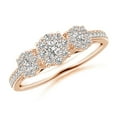 thumbnail image 1 of ANGARA Natural 0.11 Ct. Diamond Side Stone Ring in 14K Rose Gold for Women (Ring Size: 12), 1 of 9