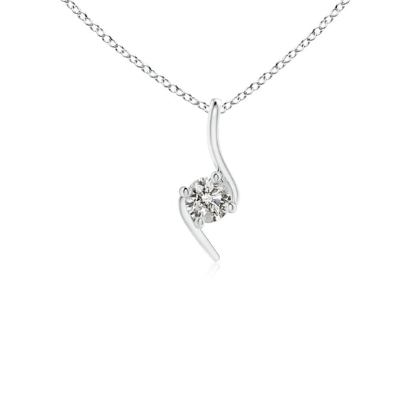 ANGARA Natural 0.11 Ct. Diamond Solitaire Pendant Necklace in 14K White Gold for Women with 18 Inch Chain