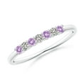 thumbnail image 1 of ANGARA Natural 0.12 Ct. Amethyst with Diamond Non Eternity Stackable Ring in Sterling Silver for Women (Ring Size: 3.5), 1 of 9