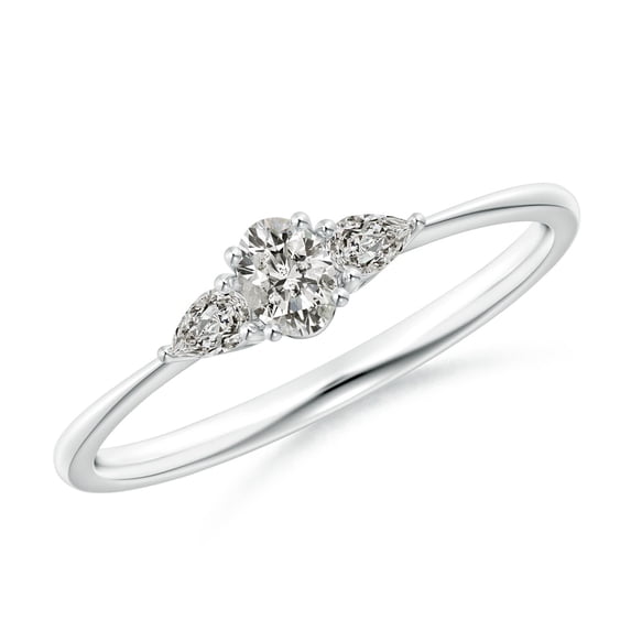 ANGARA Natural 0.12 Ct. Diamond Classic Ring in 14K White Gold for Women (Ring Size: 11.5)