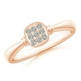 thumbnail image 1 of ANGARA Natural Diamond Cushion Cluster Promise Ring in 14K Rose Gold for Women (Size-1.45mm| Color-K| Clarity-I3) | April Birthstone, Anniversary, Jewelry Gift for Women | Natural Diamond Ring, 1 of 8