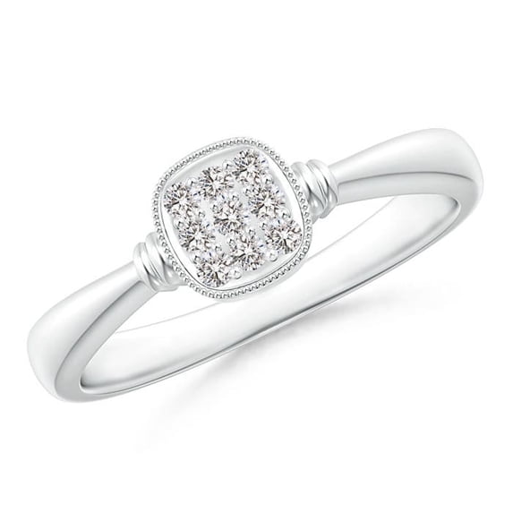 ANGARA Natural 0.12 Ct. Diamond Fashion Promise Ring in 14K White Gold for Women (Ring Size: 11.5)