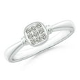 thumbnail image 1 of ANGARA Natural Diamond Cushion Cluster Promise Ring in 14K White Gold for Women (Size-1.45mm| Color-K| Clarity-I3) | April Birthstone, Anniversary, Jewelry Gift for Women | Natural Diamond Ring, 1 of 7
