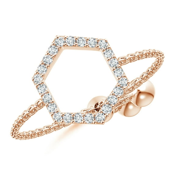 ANGARA Natural 0.12 Ct. Diamond Fashion Ring in 14K Rose Gold for Women (Ring Size: 4.5)