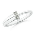 thumbnail image 1 of ANGARA Natural 2-Stone Diamond Anniversary Ring in 14K White Gold for Women (Size-2.4mm| Color-K| Clarity-I3) | April Birthstone, Anniversary, Jewelry Gift for Women | Natural Diamond Ring, 1 of 8