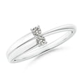 thumbnail image 1 of ANGARA Natural 2-Stone Diamond Anniversary Ring in 925 Sterling Silver for Women (Size-2.4mm| Color-K| Clarity-I3) | April Birthstone, Anniversary, Jewelry Gift for Women | Natural Diamond Ring, 1 of 8