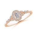 thumbnail image 1 of ANGARA Natural Diamond Engagement Ring in 14K Rose Gold for Women (Size-4x3mm| Color-I-J| Clarity-I1-I2) | April Birthstone, Anniversary, Jewelry Gift for Women | Natural Diamond Ring, 1 of 9
