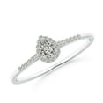 thumbnail image 1 of ANGARA Natural 0.12 Ct. Diamond Halo Engagement Ring in 14K White Gold for Women (Ring Size: 12), 1 of 9