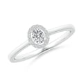 thumbnail image 1 of ANGARA Natural 0.12 Ct. Diamond Halo Engagement Ring in 14K White Gold for Women (Ring Size: 3.5), 1 of 9