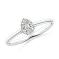 thumbnail image 1 of ANGARA Natural Diamond Halo Engagement Ring in 14K White Gold for Women (Size-4x3mm| Color-I-J| Clarity-I1-I2) | April Birthstone, Anniversary, Jewelry Gift for Women | Natural Diamond Ring, 1 of 9