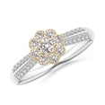 thumbnail image 1 of ANGARA Natural Diamond Engagement Ring in 14K White & Yellow Gold for Women (Size-3.1mm| Color-I-J| Clarity-I1-I2) | April Birthstone, Anniversary, Jewelry Gift for Women | Natural Diamond Ring, 1 of 9