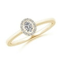 thumbnail image 1 of ANGARA Natural Oval Diamond Halo Engagement Ring in 14K Yellow Gold for Women (Size-4x3mm| Color-I-J| Clarity-I1-I2) | April Birthstone, Anniversary, Jewelry Gift for Women | Natural Diamond Ring, 1 of 8