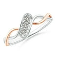 thumbnail image 1 of ANGARA Natural Slanted Diamond Infinity Ring in 14K White & Rose Gold for Women (Size-2.1mm| Color-K| Clarity-I3) | April Birthstone, Anniversary, Jewelry Gift for Women | Natural Diamond Ring, 1 of 8