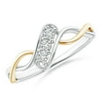 thumbnail image 1 of ANGARA Natural Slanted Diamond Infinity Ring in 14K White & Yellow Gold for Women (Size-2.1mm| Color-H| Clarity-SI2) | April Birthstone, Anniversary, Jewelry Gift for Women | Natural Diamond Ring, 1 of 9