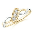 thumbnail image 1 of ANGARA Natural Slanted Diamond Infinity Ring in 14K Yellow & White Gold for Women (Size-2.1mm| Color-H| Clarity-SI2) | April Birthstone, Anniversary, Jewelry Gift for Women | Natural Diamond Ring, 1 of 9