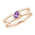 thumbnail image 1 of ANGARA Natural 0.13 Ct. Amethyst Solitaire Stackable Ring in 14K Rose Gold for Women (Ring Size: 3), 1 of 9
