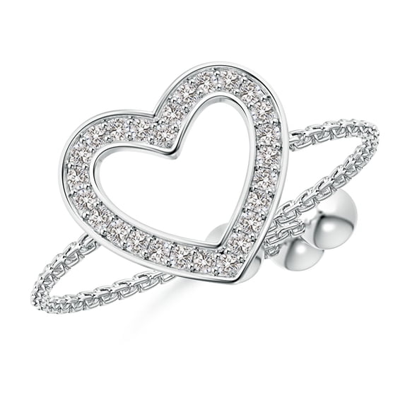 ANGARA Natural 0.13 Ct. Diamond Fashion Ring in 14K White Gold for Women (Ring Size: 12)