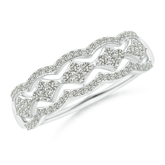 ANGARA Natural Diamond Anniversary Band in Two-Tone Gold in 14K White Gold for Women (Size-1.45mm| Color-K| Clarity-I3) | April Birthstone, Anniversary, Jewelry Gift for Women | Natural Diamond Ring