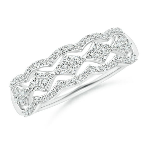 ANGARA Natural Diamond Anniversary Band in Two-Tone Gold in 14K White Gold for Women (Size-1.45mm| Color-H| Clarity-SI2) | April Birthstone, Anniversary, Jewelry Gift for Women | Natural Diamond Ring