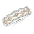 thumbnail image 1 of ANGARA Natural 0.13 Ct. Diamond Fashion Ring in 14K White & Rose Gold for Women (Ring Size: 12), 1 of 10