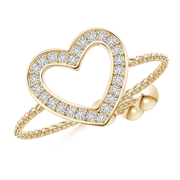 ANGARA Natural 0.13 Ct. Diamond Fashion Ring in 14K Yellow Gold for Women (Ring Size: 11.5)
