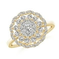 thumbnail image 1 of ANGARA Natural Diamond Cocktail Ring with Scalloped in 14K Yellow Gold for Women (Size-3.25mm| Color-I-J| Clarity-I1-I2) | April Birthstone, Anniversary, Jewelry Gift for Women | Natural Diamond Ring, 1 of 8