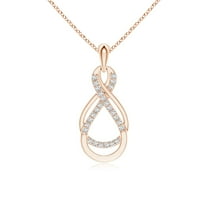 ANGARA Natural Diamond Double Infinity Pendant in 14K Rose Gold for Women (Size-1mm| Color-G| Clarity-VS2) | April Birthstone, Birthday, Anniversary, Jewelry Gift for Women | Natural Diamond Necklace